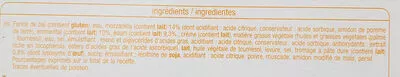 Lista de ingredientes del producto Mini pizza 3 fromages Auchan 9 x 30 g