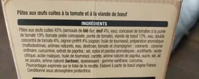 Lista de ingredientes del producto Pâte Bolognaise Auchan 300 g