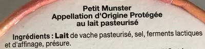 Lista de ingredientes del producto Petit Munster Auchan 