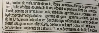 Lista de ingredientes del producto Pain aux Céréales sans Gluten Auchan 400 g