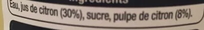 Lista de ingredientes del producto Fruits pressés citron avec pulpe Auchan 