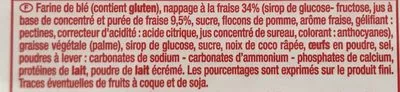 Lista de ingredientes del producto Tartelette Fraise Auchan 150 g