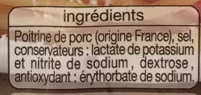 Lista de ingredientes del producto Allumettes nature (maxi format) Auchan 2 * 150 g (300 g)