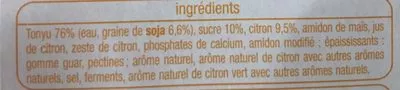 Lista de ingredientes del producto Soja Citron Auchan 400 g (4x100g)