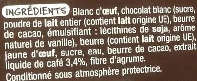 Lista de ingredientes del producto Mousse au café gourmande Mmm!, Auchan 180 g (2 x 90 g)