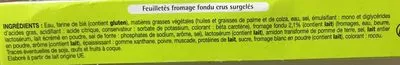 Lista de ingredientes del producto 5 feuilletés fromage fondu Auchan 325 g