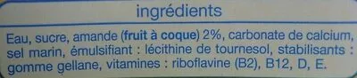 Lista de ingredientes del producto Boisson amande Auchan 1 l