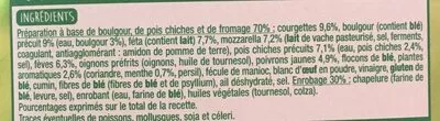 Lista de ingredientes del producto Panés gourmands façon libanaise Auchan 