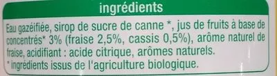 Lista de ingredientes del producto Boisson pétillante fruits rouges Auchan Bio, Auchan 1 L