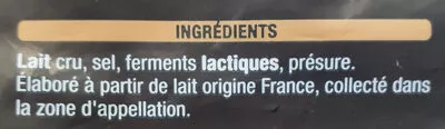 Lista de ingredientes del producto Comté râpé 4 mois d'affinage Auchan 230 g