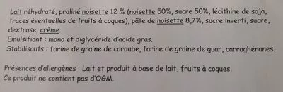 Lista de ingredientes del producto Crème glacée noix de coco Altiflore 