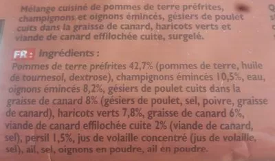 Lista de ingredientes del producto Recettes du terroir à la landaise Findus 900 g