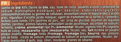 Lista de ingredientes del producto Petit garnis a la savoyarde Findus 