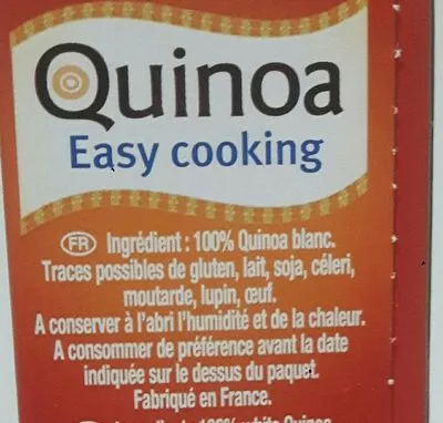 Lista de ingredientes del producto Quinoa Easy cooking Tipiak 240g