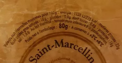 Lista de ingredientes del producto Saint Marcellin le gormand X2 La Mère Richard 