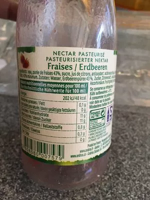 Lista de ingredientes del producto Nectar Fraises Andros 