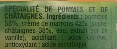 Lista de ingredientes del producto Compote Pomme Châtaigne Andros 800 g (8 * 100 g)