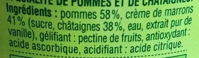 Lista de ingredientes del producto Compote pomme châtaigne Andros 785 g