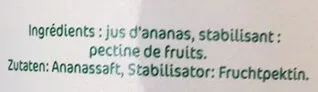 Lista de ingredientes del producto Jus d’Ananas pasteurisé Andros 1 l