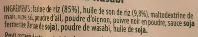 Lista de ingredientes del producto Rice Crackers Fins au Wasabi N.A!, Nature Addicts 70 g