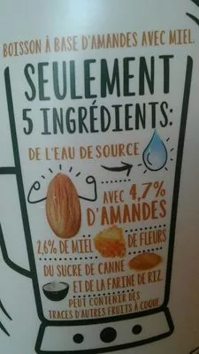 Lista de ingredientes del producto Douceur amande et pointe de miel N.A! 750 ml