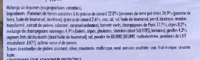 Lista de ingredientes del producto Poêlée forestière Collet, Collet plats cuisinés 2 kg