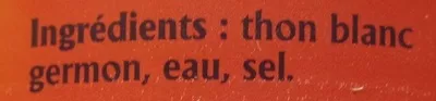 Lista de ingredientes del producto Thon blanc germon au naturel la belle-iloise 142 ml, 139 g, 100 g de poisson chair égouttée