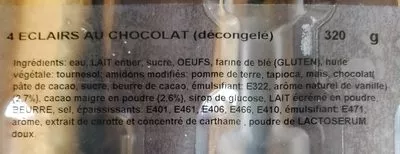 Lista de ingredientes del producto Eclairs Au Chocolat X4  