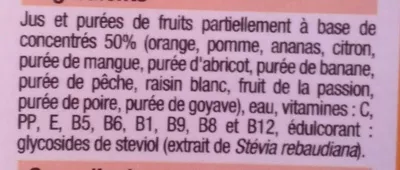 Lista de ingredientes del producto Nectar multifruits Bien vu 1 l