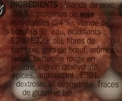 Lista de ingredientes del producto Boulettes de Bœuf Ferial 