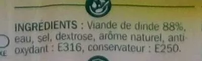 Lista de ingredientes del producto Lardons de volaille nature Tradilège, Marque Repère 2 x 75 g