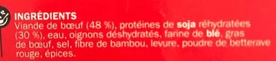 Lista de ingredientes del producto Boulettes au boeuf 15% Mat. Gr. x 30 Chantegril, Marque Repère,  Férial 900 g