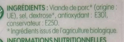 Lista de ingredientes del producto Allumettes nature bio Bio Village, Marque Repère 2 x 75 g