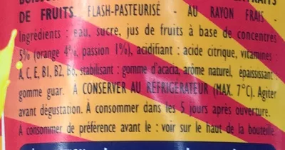 Lista de ingredientes del producto 6 Vitamines Orange Passion Sunny Delight 1,25 l