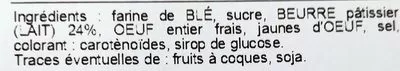 Lista de ingredientes del producto Fine Galettes Pur Beurre Delaunay-Léveillé 450 g