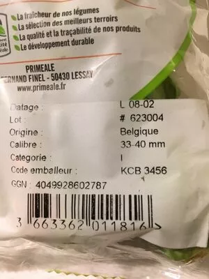 Lista de ingredientes del producto Choux bruxelles Primeale 500g