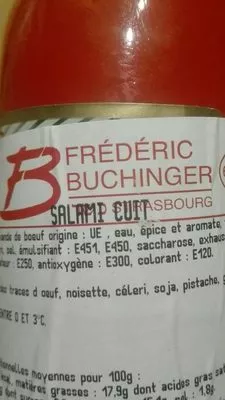 Lista de ingredientes del producto Salami Cuit Frédéric Buchinger 260 g