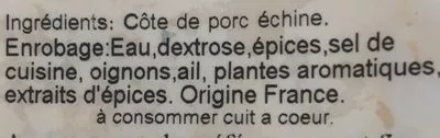 Lista de ingredientes del producto Cotes de porc echine a la mexicaine  