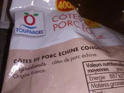 Lista de ingredientes del producto Côte de porc échine  