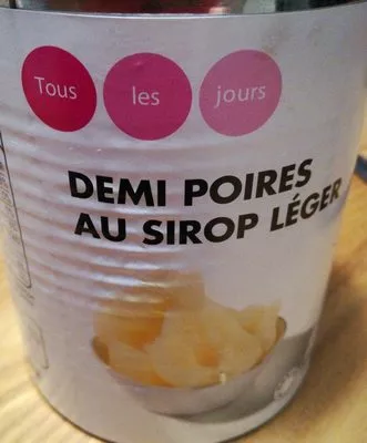 Lista de ingredientes del producto Demi poires au sirop léger Tous les jours 825 g