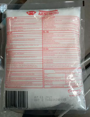 Lista de ingredientes del producto Monoglutamate De Sodium Ajinomoto ajinomoto 