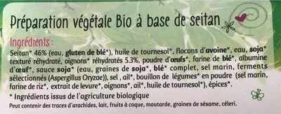 Lista de ingredientes del producto Burgers végétaux bio Jardin Bio 