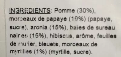 Lista de ingredientes del producto Tisane Au gré du vent Baronny's 44 g