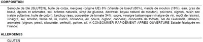 Lista de ingredientes del producto Salade à la tunisienne Brédial, tout feu tout frais 500 g