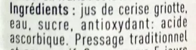 Lista de ingredientes del producto Nectar de Cerise Griotte Le Petit Producteur, Olivier Curel 75 cl