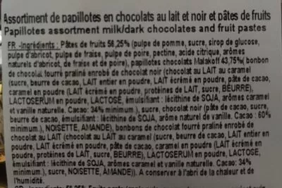 Lista de ingredientes del producto Papillotes Le Comptoir de Mathilde 