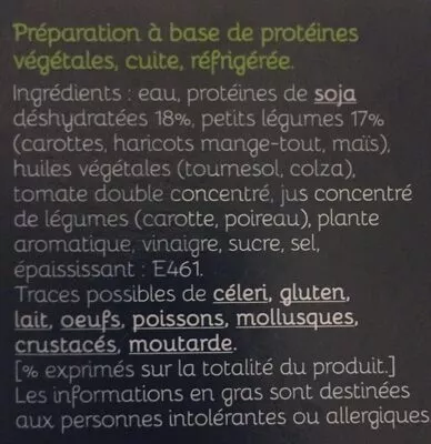 Lista de ingredientes del producto Galette soja  