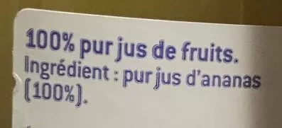 Lista de ingredientes del producto Ananas Pur Jus Jean-Louis Bissardon 