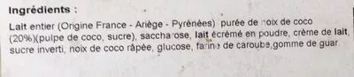 Lista de ingredientes del producto Glaces artisanales noix de coco Philippe faur 