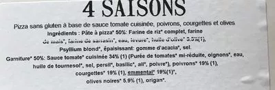 Lista de ingredientes del producto Pizza Bio 4 saisons Jardin Bio, Léa Nature 150 g